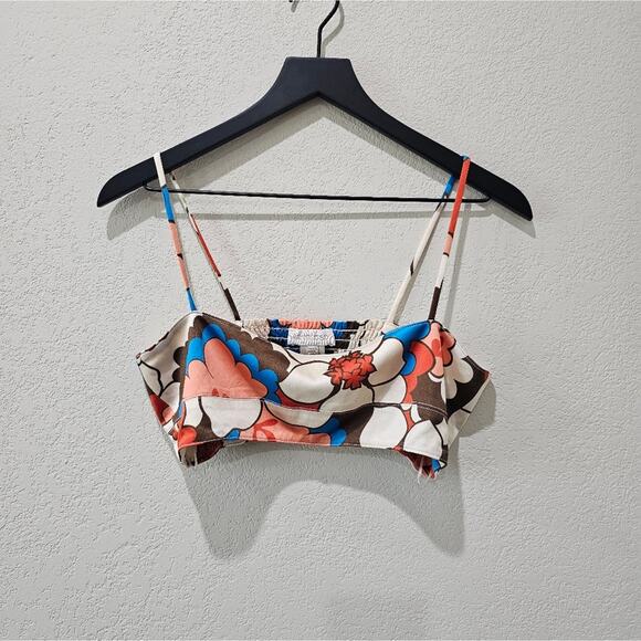 Ronny Kobo Groovy Floral Crop Top in Blue Aster - Picture 2 of 6